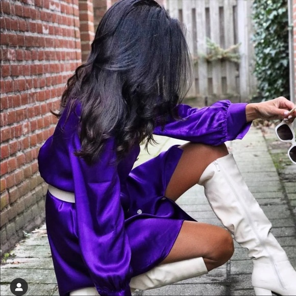 Satin effect shirt dress - Picture 3 of 11